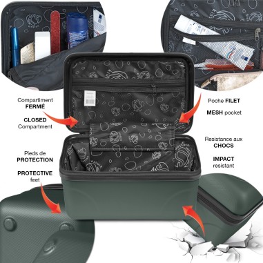 SET DE 2 VANITYS RIGIDES COQUE ABS