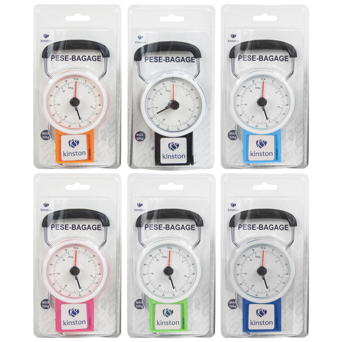 Pèse bagage mécanique avec témoin de charge et mètre ruban intégré