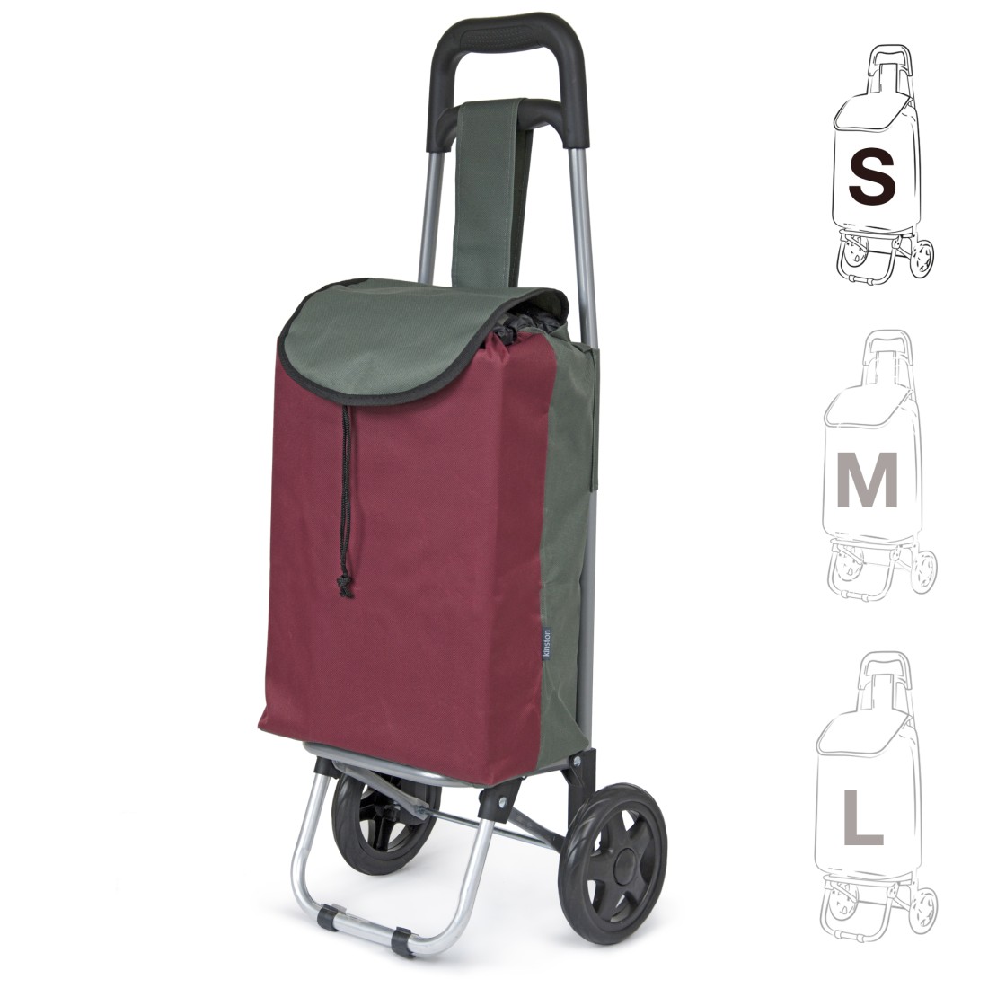 Chariot de course bicolore- Prune / Gris - Petit modèle Extra light