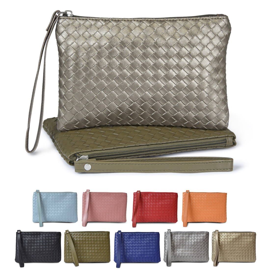 Trousse multi-usage en Simili Tressé - Assortiments de 6 coloris