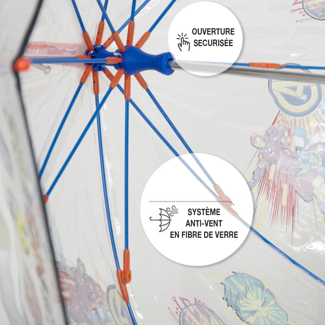PARAPLUIE ENFANT TRANSPARENT AVENGERS