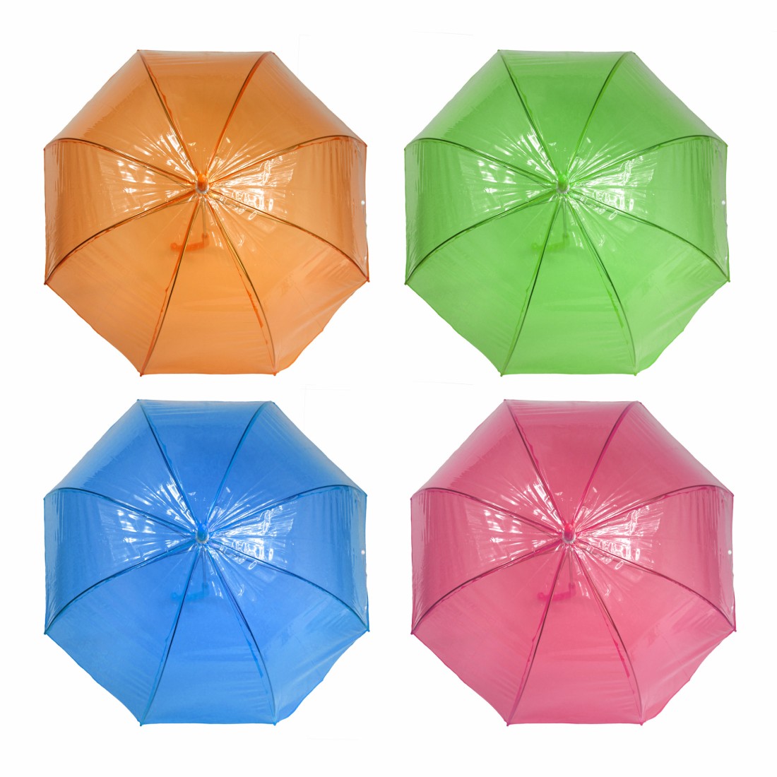 PARAPLUIE CANNE AUTOMATIC TRANSPARENT COULEUR
