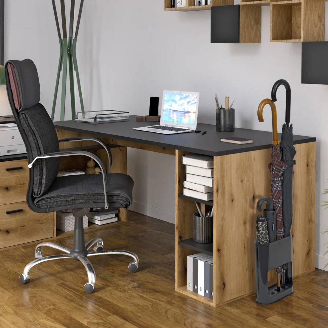 Porte-parapluie noir pour 4 parapluies