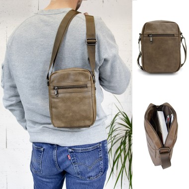 Nathan - Petite sacoche marron Homme 