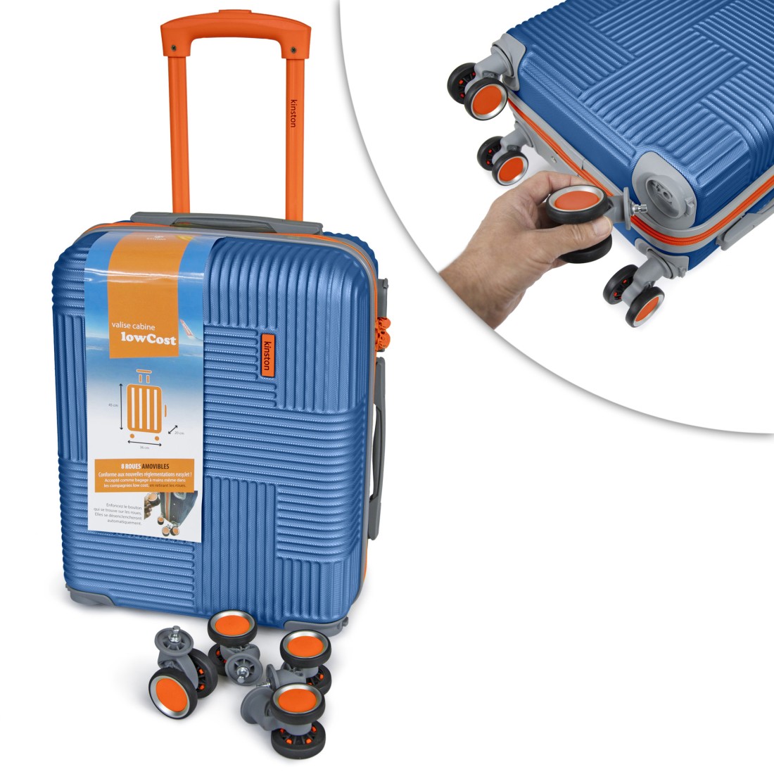 SET DE 4 VALISES ABS BICOLORE