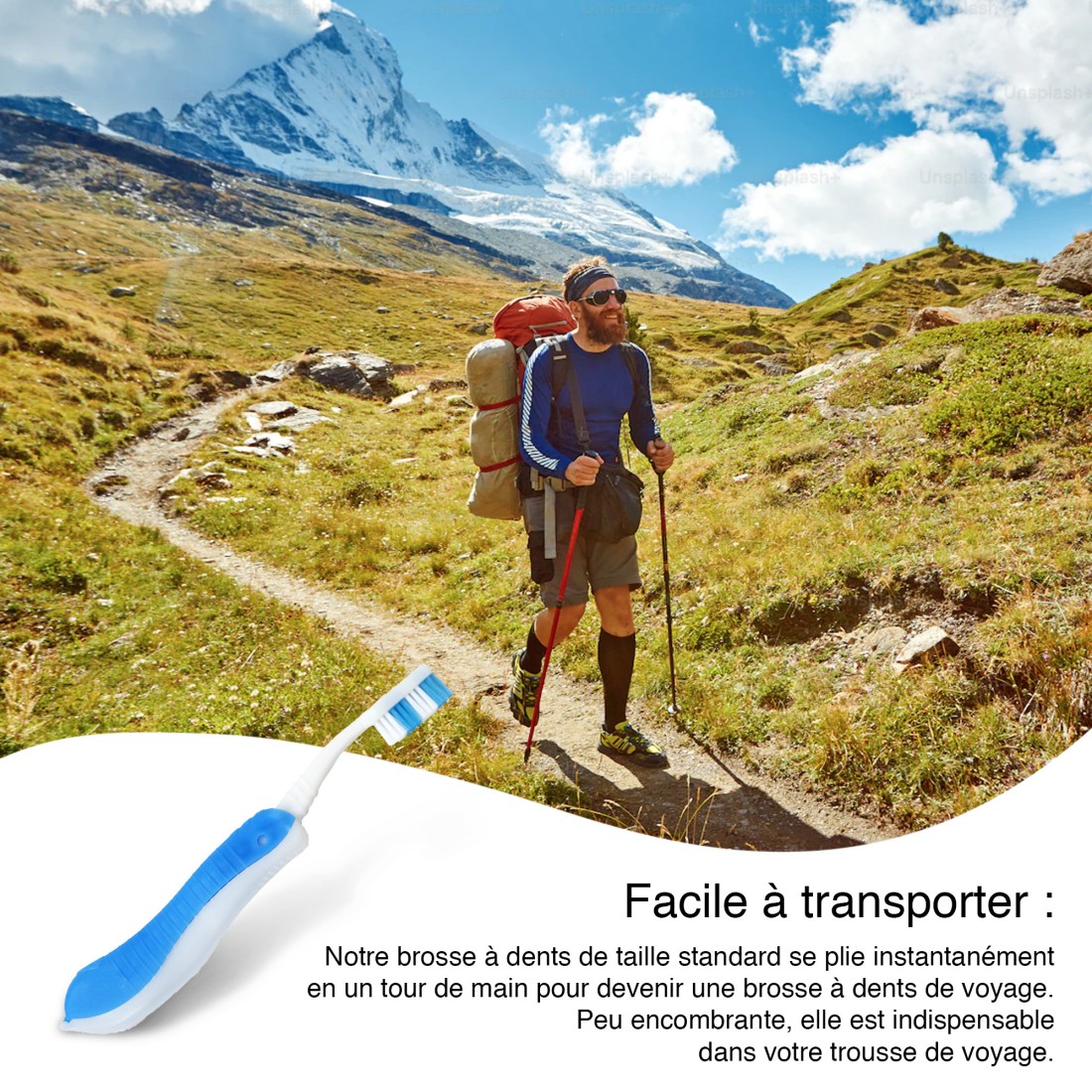 ENSEMBLE 4 BROSSES A DENT PLIABLE FLUO