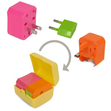 ENSEMBLE ADAPTATEURS PRISES ELECTRIQUES COLORIS ASSORTIS