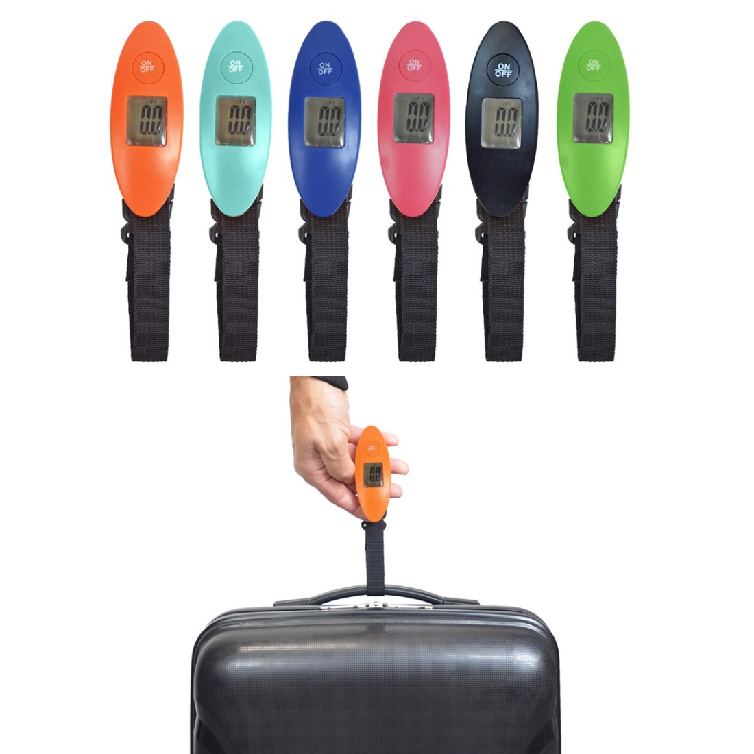 Pèse bagage coloris ass digital - 40 kg couleurs assorties