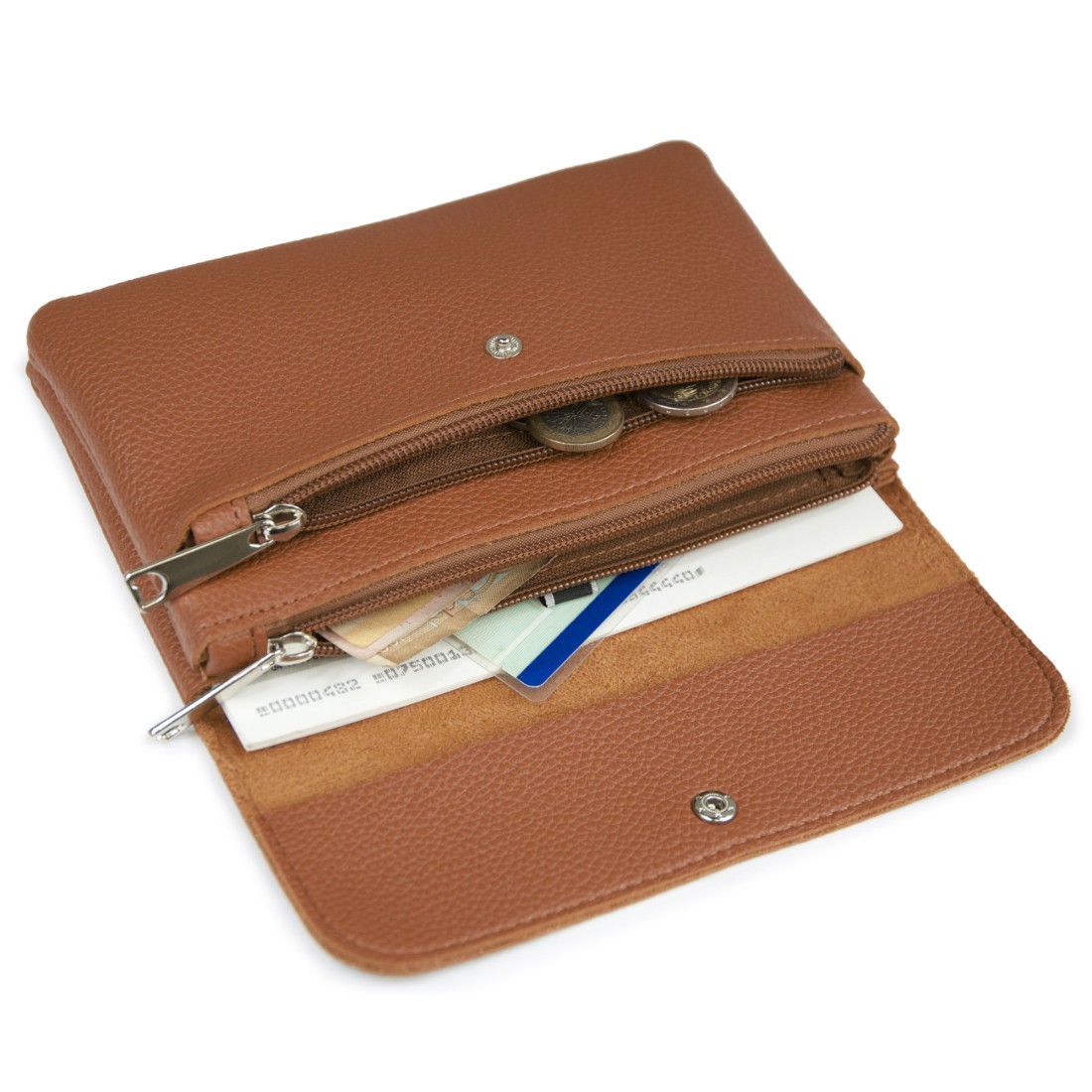 PORTE MONNAIE/CARTE ZIPPE FERMETURE PRESSION SOUPLE