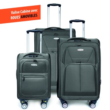 SET DE 3 VALISES TEXTILE