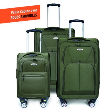 SET DE 3 VALISES TEXTILE