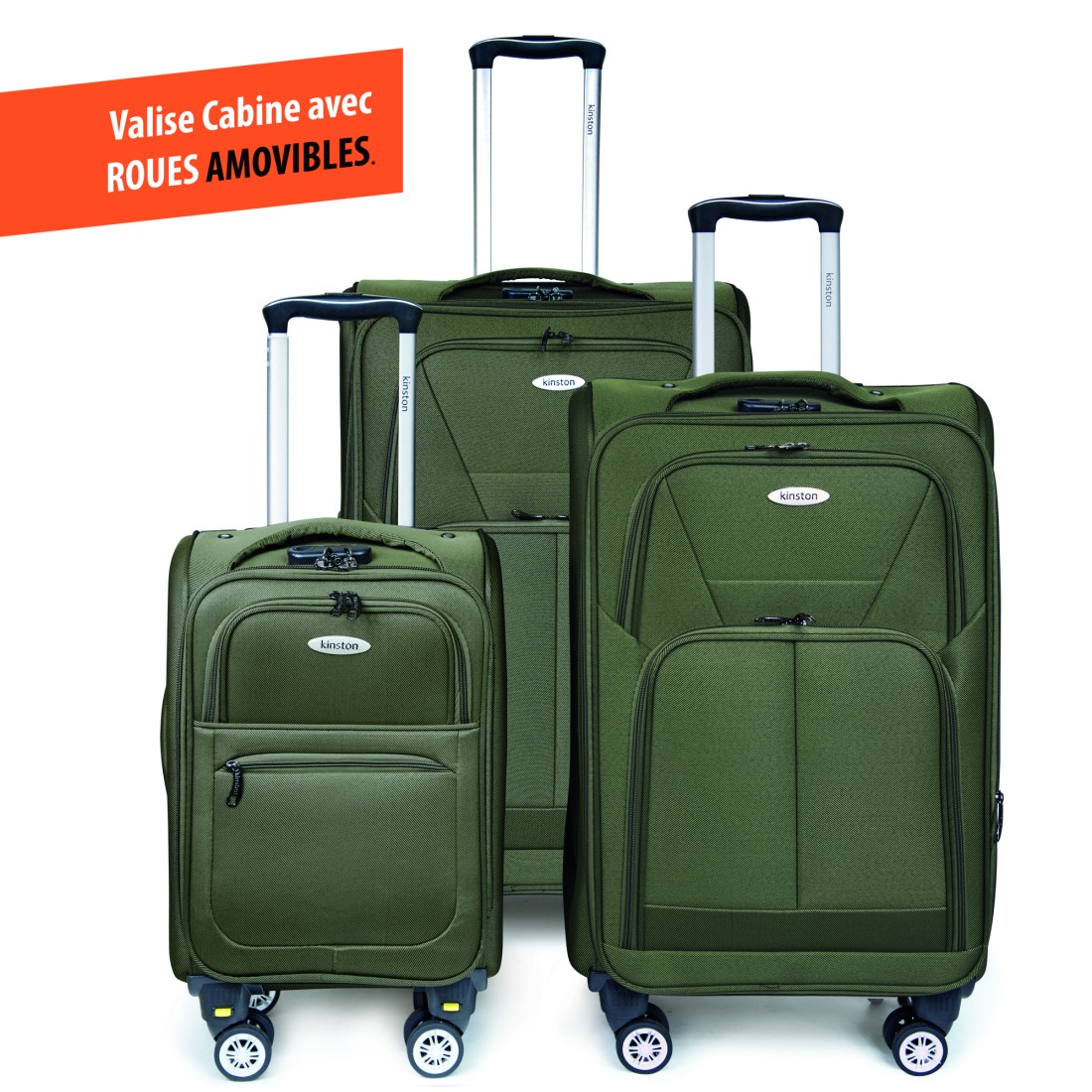 SET DE 3 VALISES TEXTILE