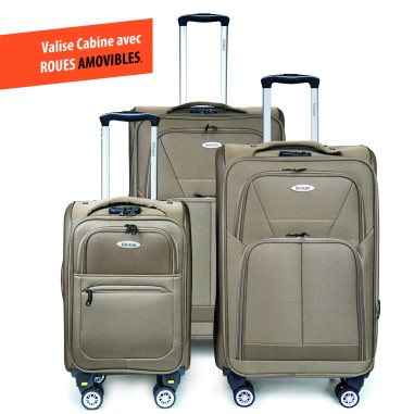 SET DE 3 VALISES TEXTILE