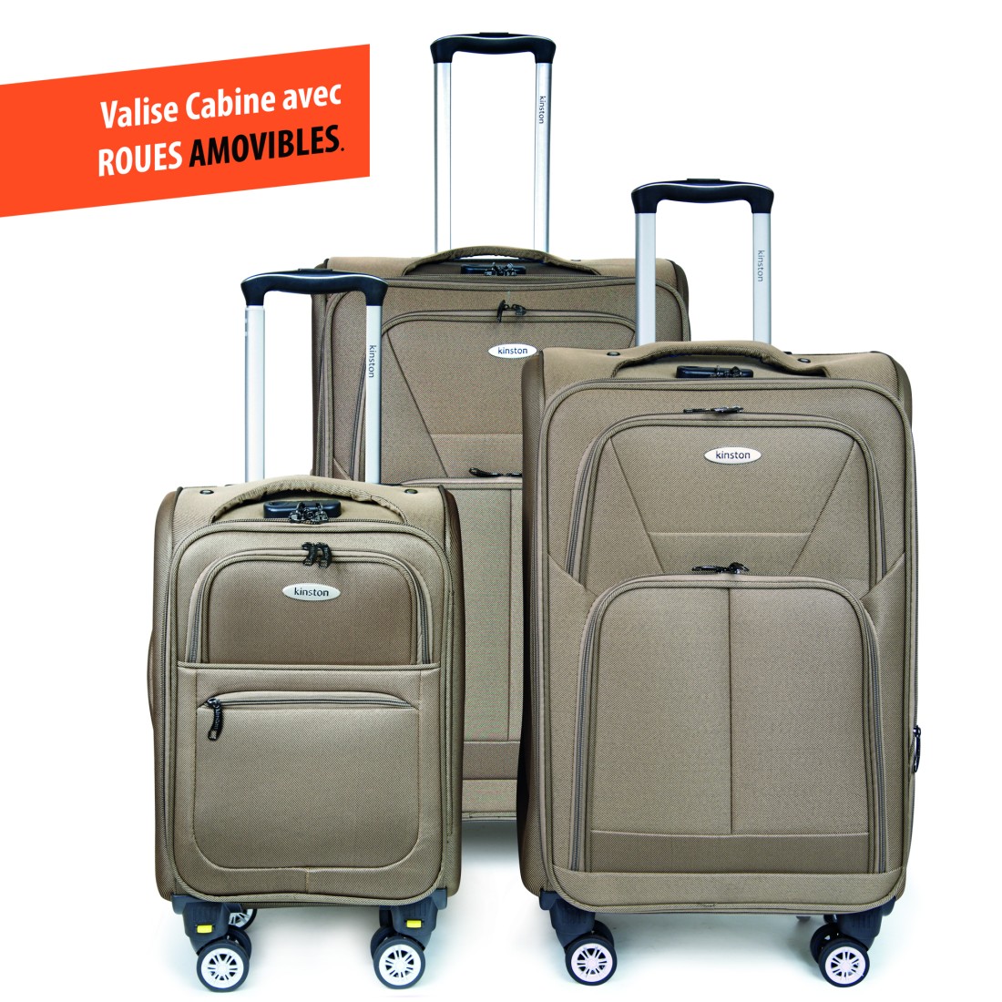 SET DE 3 VALISES TEXTILE