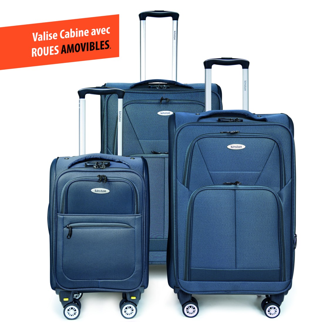 SET DE 3 VALISES TEXTILE
