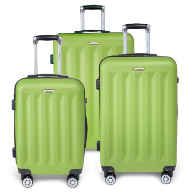 Moscou - Set de 3 valises rigides coque ABS Vert