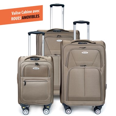 SET DE 3 VALISES TEXTILE