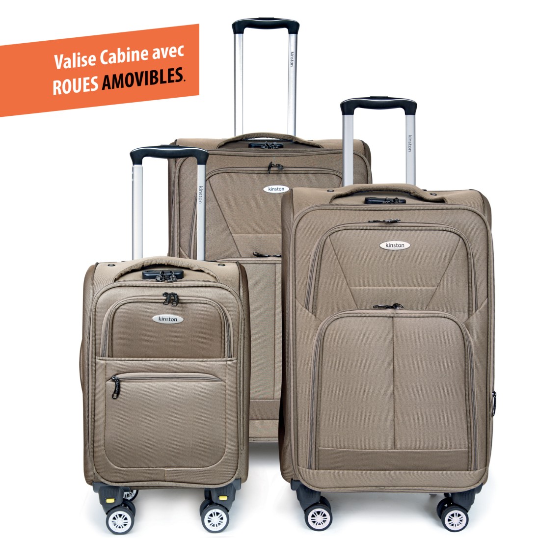 SET DE 3 VALISES TEXTILE