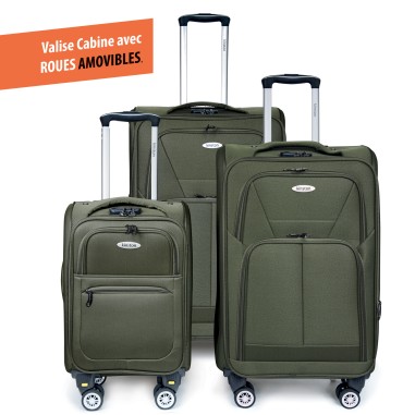 SET DE 3 VALISES TEXTILE