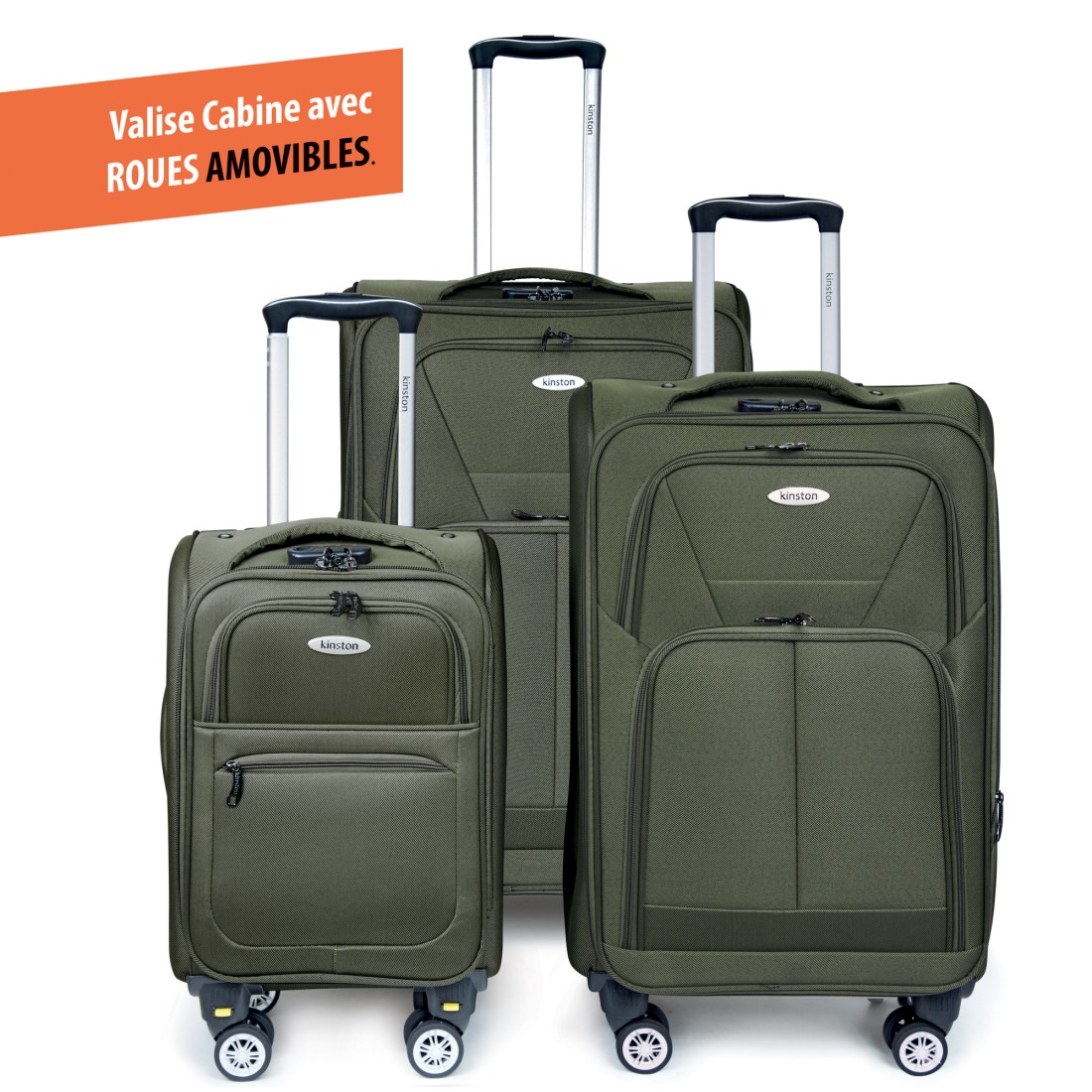 SET DE 3 VALISES TEXTILE