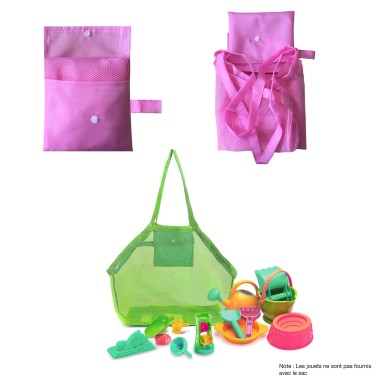 SAC DE RANGEMENT EN MAILLE FILET POUR JOUET DE PLAGE