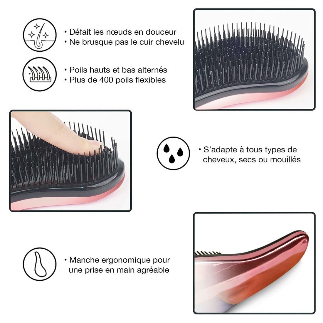 Brosse à cheveux démêlante
