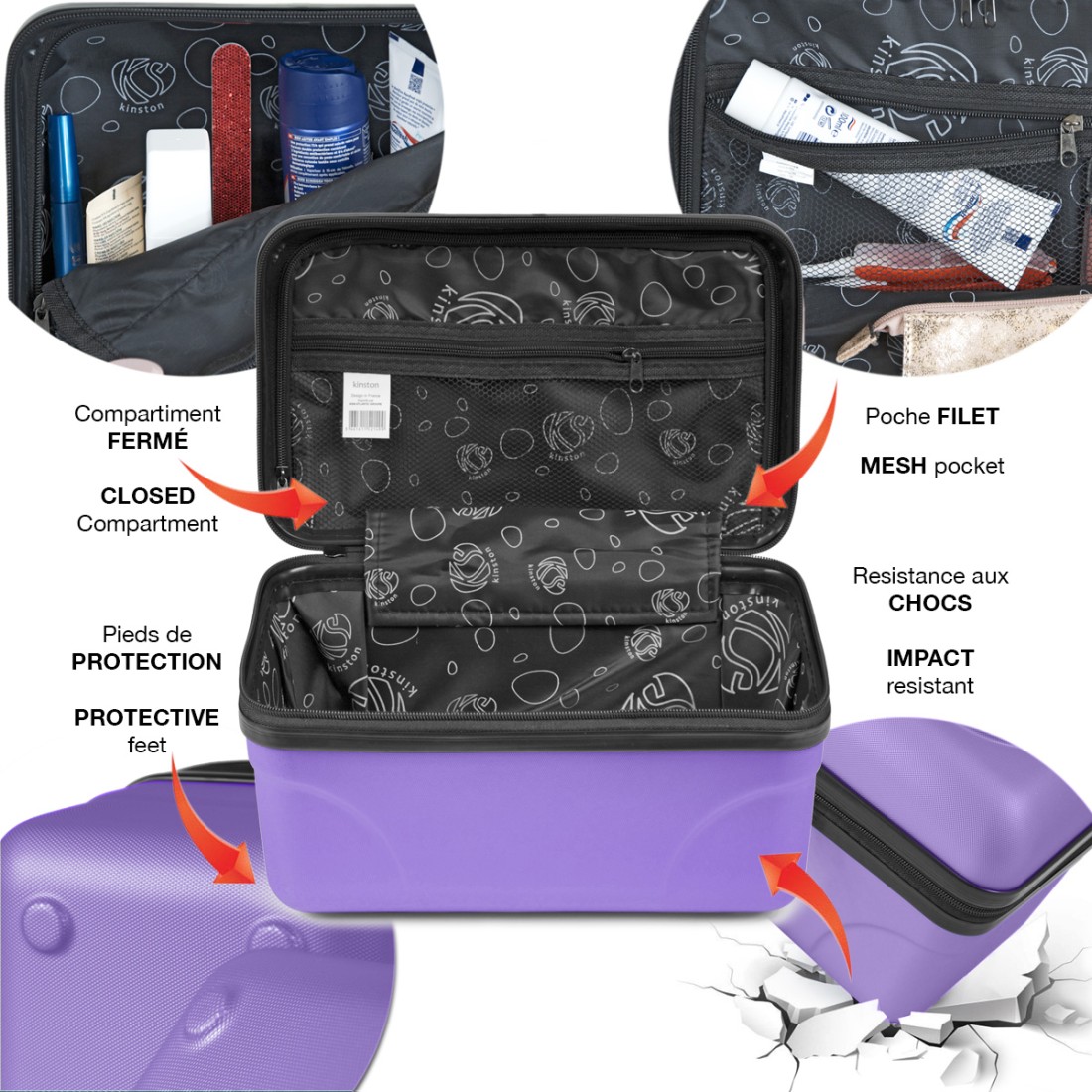 SET DE 2 VANITYS RIGIDES COQUE ABS