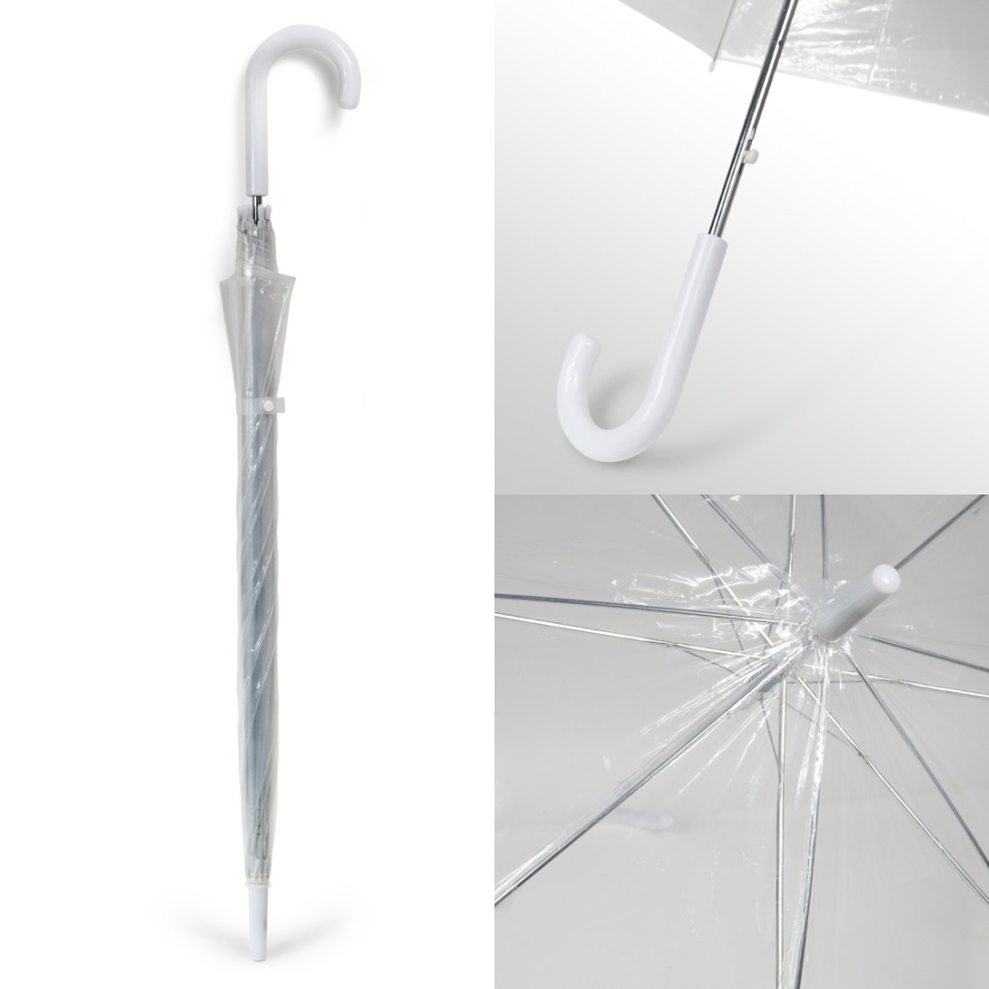 PARAPLUIE CANNE AUTOMATIQUE TRANSPARENT