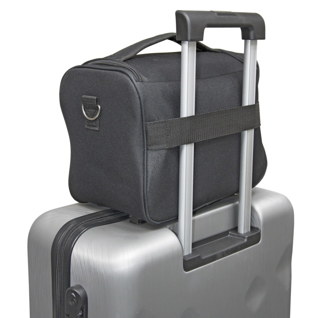 BRUXELLES - SET DE 3 VANITYS TEXTILE, MULTIPOCHES ZIPPÉES - NOIR