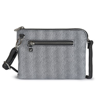 POCHETTE SYNTHETIQUE A BANDOULIERE REGLABLE NOIR ET BLANC