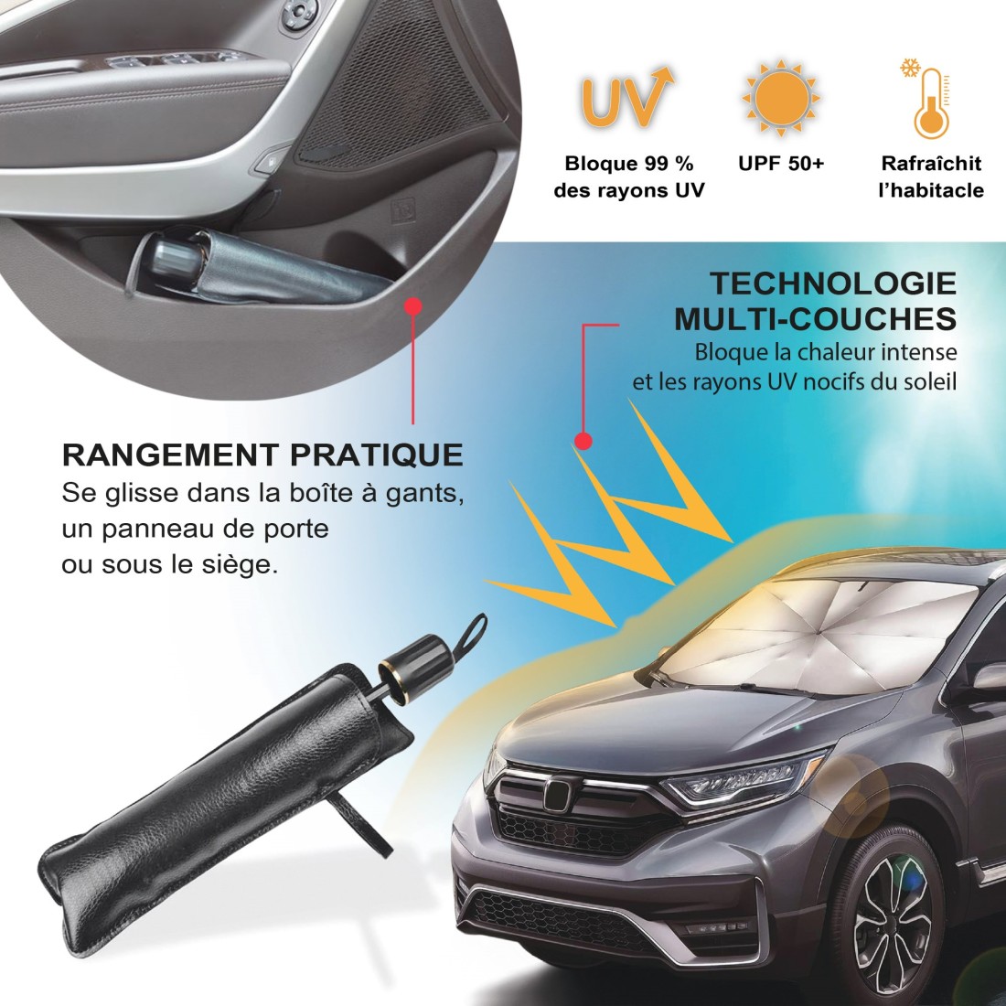 PARAPLUIE UV - PARASOL VOITURE GRAND MODELE