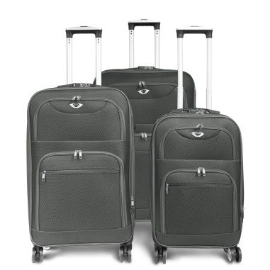 SET DE 3 VALISES TEXTILE