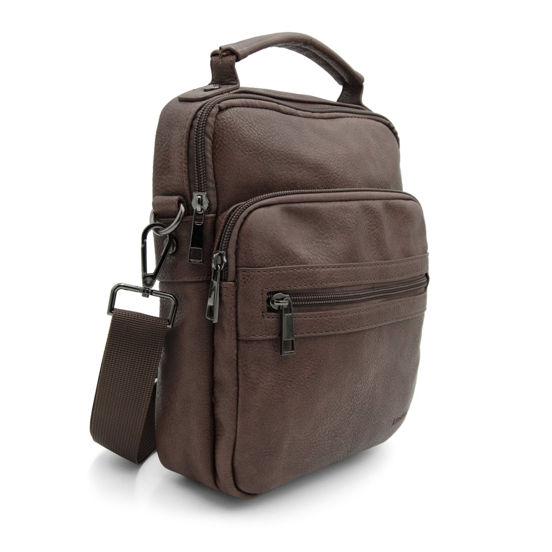 Léo - Sacoche Homme Marron avec 4 poches zippées