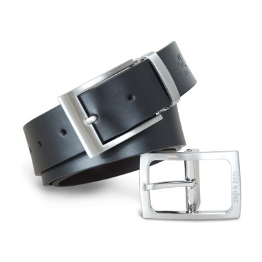 Coffret cadeau Homme: Ceinture Cuir réversible + 2 boucles métal 