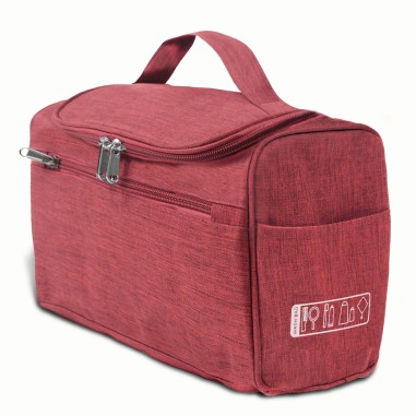 Vanity- trousse de toilette à pendre - rouge chiné