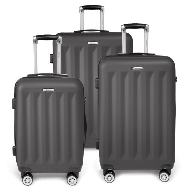 Moscou - Set de 3 valises rigides coque ABS Gris foncé