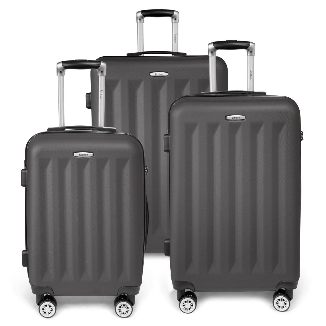Moscou - Set de 3 valises rigides coque ABS Gris foncé