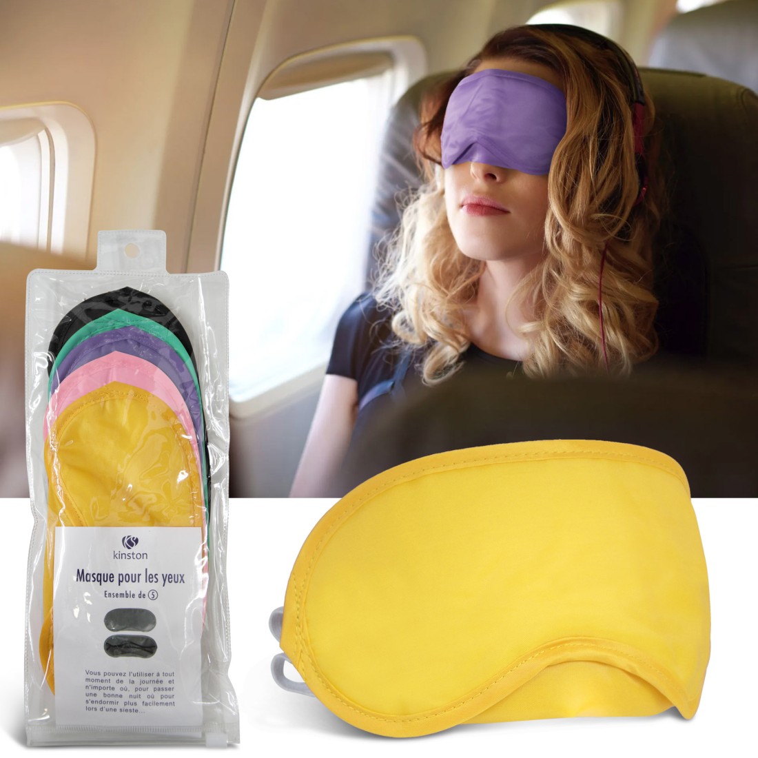 LOT DE 5 MASQUES DE SOMMEIL TEXTILE