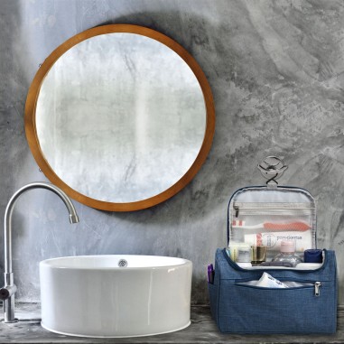 Vanity- trousse de toilette à pendre -bleu chiné