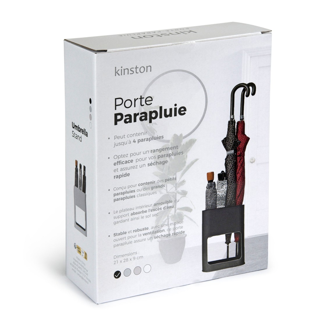 Porte-parapluie noir pour 4 parapluies