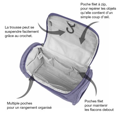 Vanity- trousse de toilette à pendre - violet