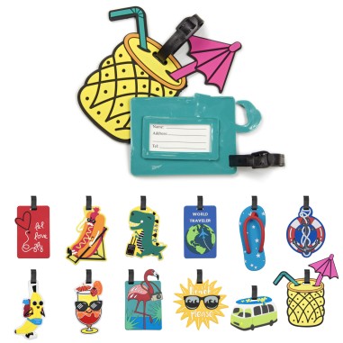 PORTE ETIQUETTE POUR BAGAGE 12 FORMES ASSORTIES