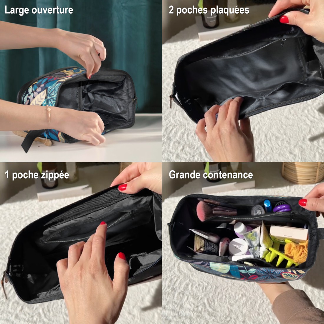 TROUSSE DE TOILETTE TEXTILE IMPRIME