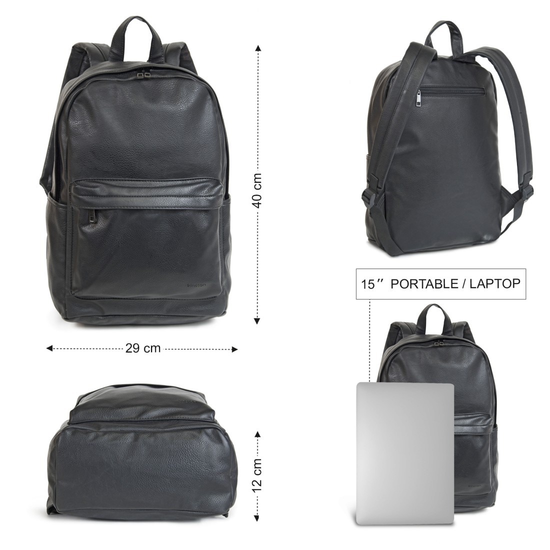 Quentin - Sac à dos Streetwear avec Poche pour PC -  Noir Homme 