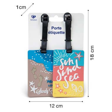 Lot de 2 porte-étiquettes motif "Formes géométriques" pour bagages