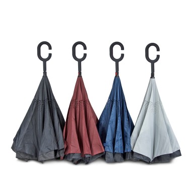 Parapluie inversé canne couleurs unies