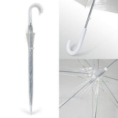 PARAPLUIE CANNE AUTOMATIQUE TRANSPARENT