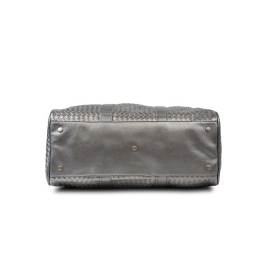 Sac week-end tressé argenté