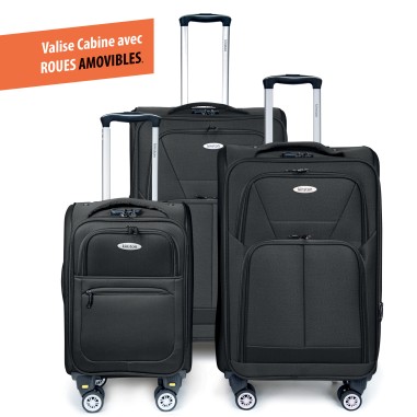 SET DE 3 VALISES TEXTILE