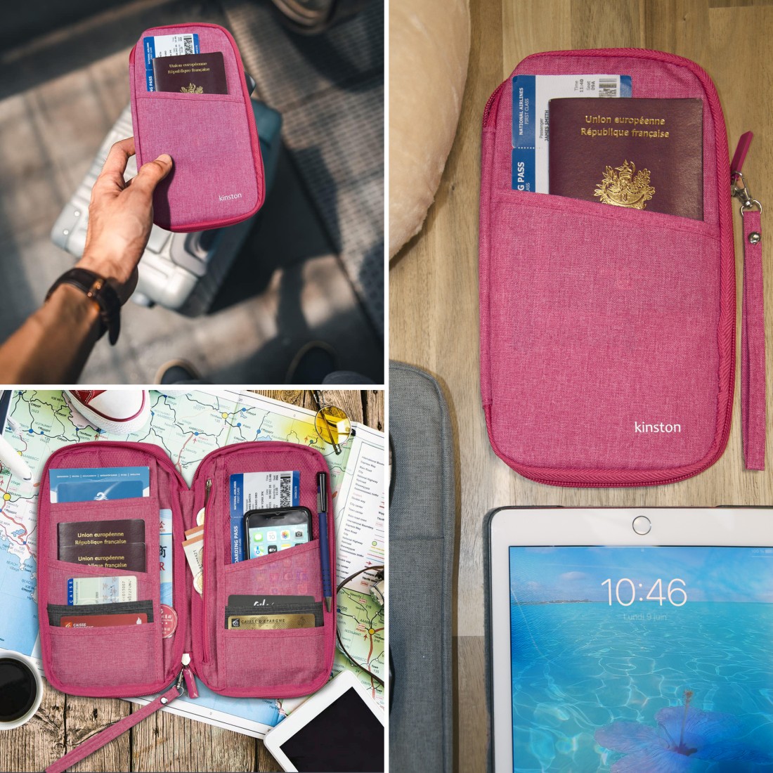 ORGANISATEUR PAPIER DE VOYAGE TEXTILE